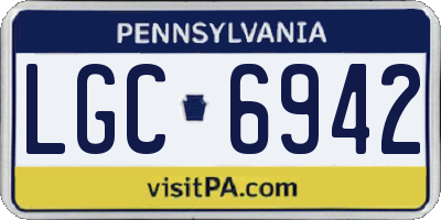 PA license plate LGC6942