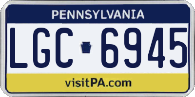 PA license plate LGC6945