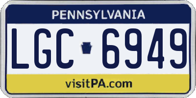PA license plate LGC6949