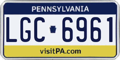 PA license plate LGC6961