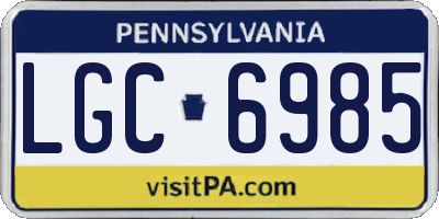 PA license plate LGC6985
