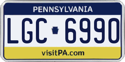PA license plate LGC6990