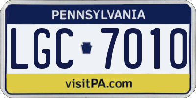 PA license plate LGC7010