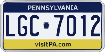 PA license plate LGC7012