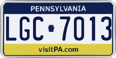 PA license plate LGC7013