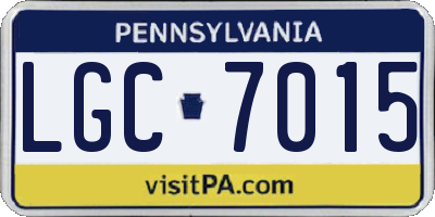 PA license plate LGC7015