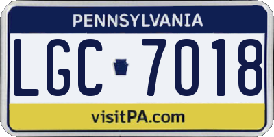 PA license plate LGC7018