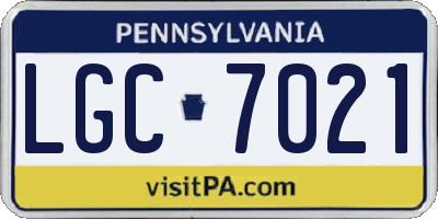 PA license plate LGC7021
