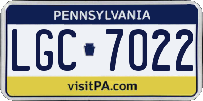 PA license plate LGC7022