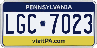 PA license plate LGC7023