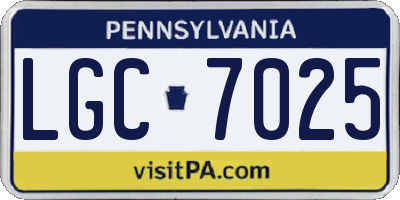 PA license plate LGC7025