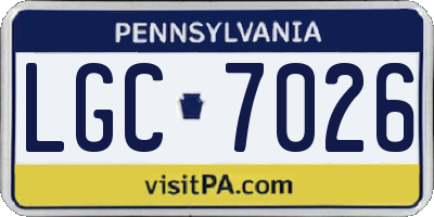 PA license plate LGC7026