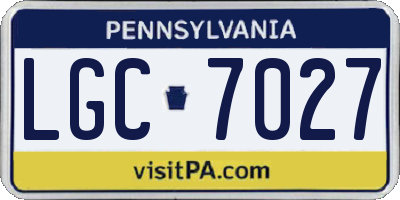 PA license plate LGC7027