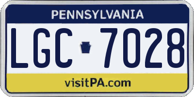 PA license plate LGC7028