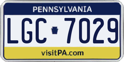 PA license plate LGC7029