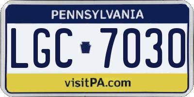 PA license plate LGC7030