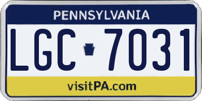 PA license plate LGC7031