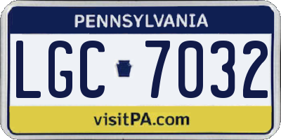 PA license plate LGC7032