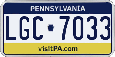 PA license plate LGC7033
