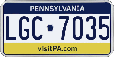 PA license plate LGC7035