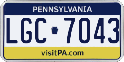 PA license plate LGC7043