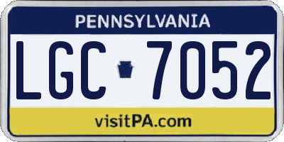 PA license plate LGC7052