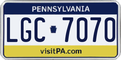 PA license plate LGC7070