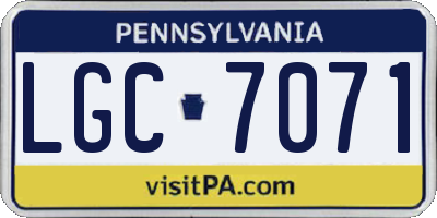 PA license plate LGC7071