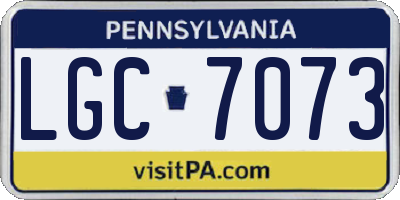 PA license plate LGC7073