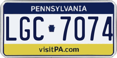PA license plate LGC7074