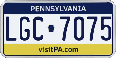 PA license plate LGC7075