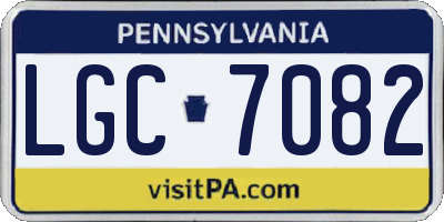 PA license plate LGC7082