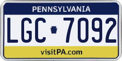 PA license plate LGC7092