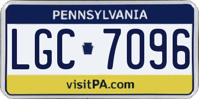 PA license plate LGC7096