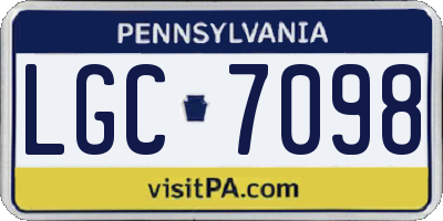 PA license plate LGC7098