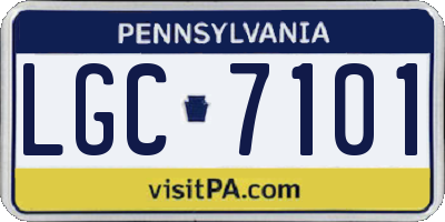 PA license plate LGC7101