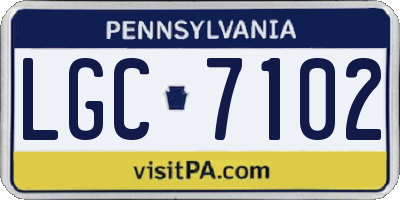 PA license plate LGC7102