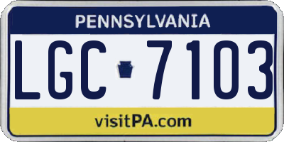 PA license plate LGC7103