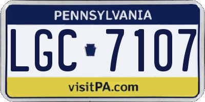 PA license plate LGC7107