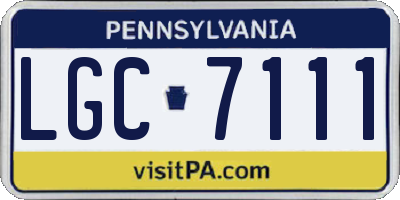 PA license plate LGC7111