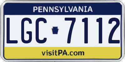 PA license plate LGC7112