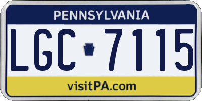 PA license plate LGC7115