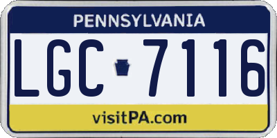 PA license plate LGC7116