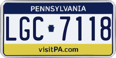 PA license plate LGC7118
