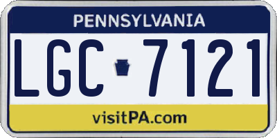 PA license plate LGC7121