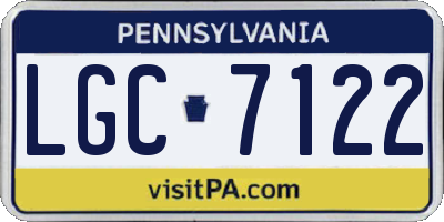 PA license plate LGC7122