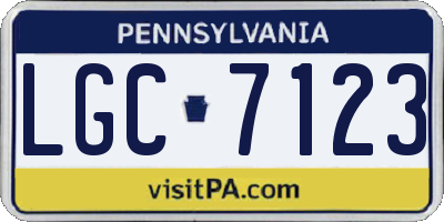 PA license plate LGC7123
