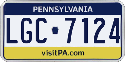 PA license plate LGC7124