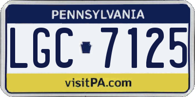 PA license plate LGC7125