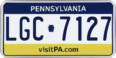 PA license plate LGC7127